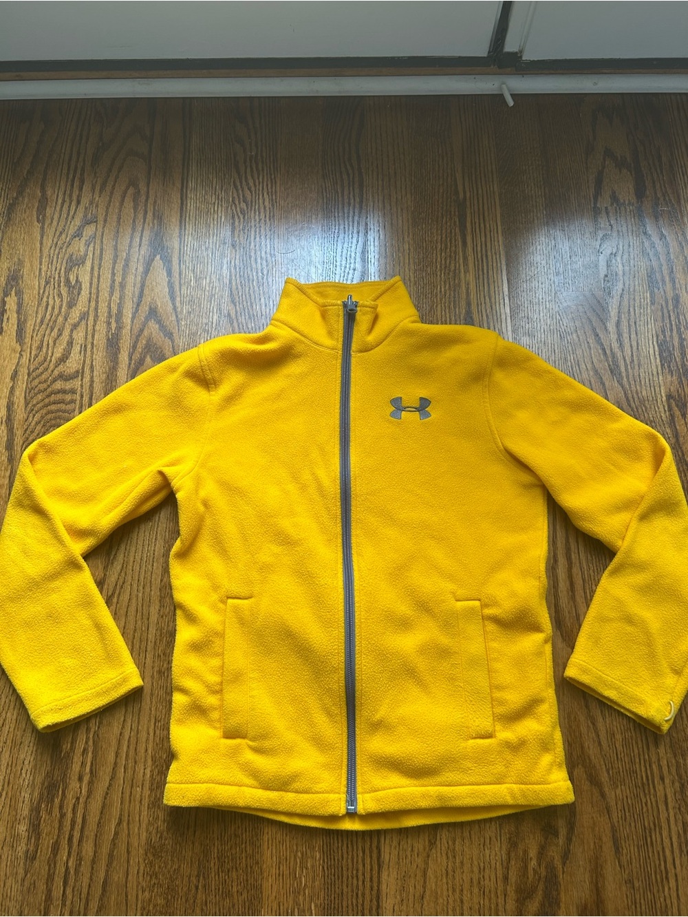 Kids Under Armour Bright Yellow Zip-Up Fleece Jacket
